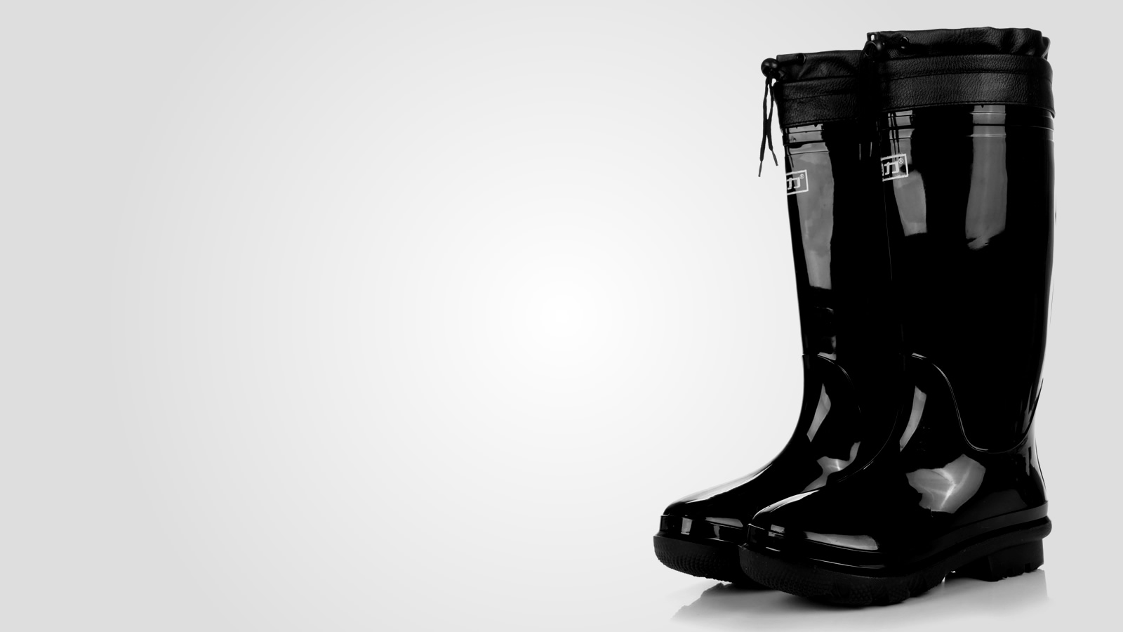 A pair of rubber water boots