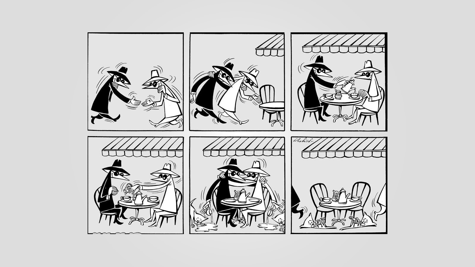 Panels from a Spy vs Spy comic from MAD magazine
