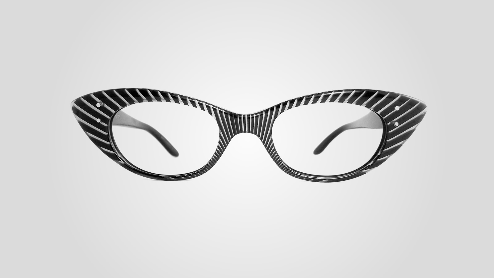 A pair of spectacles, in a style popular amongst women in the 1960s