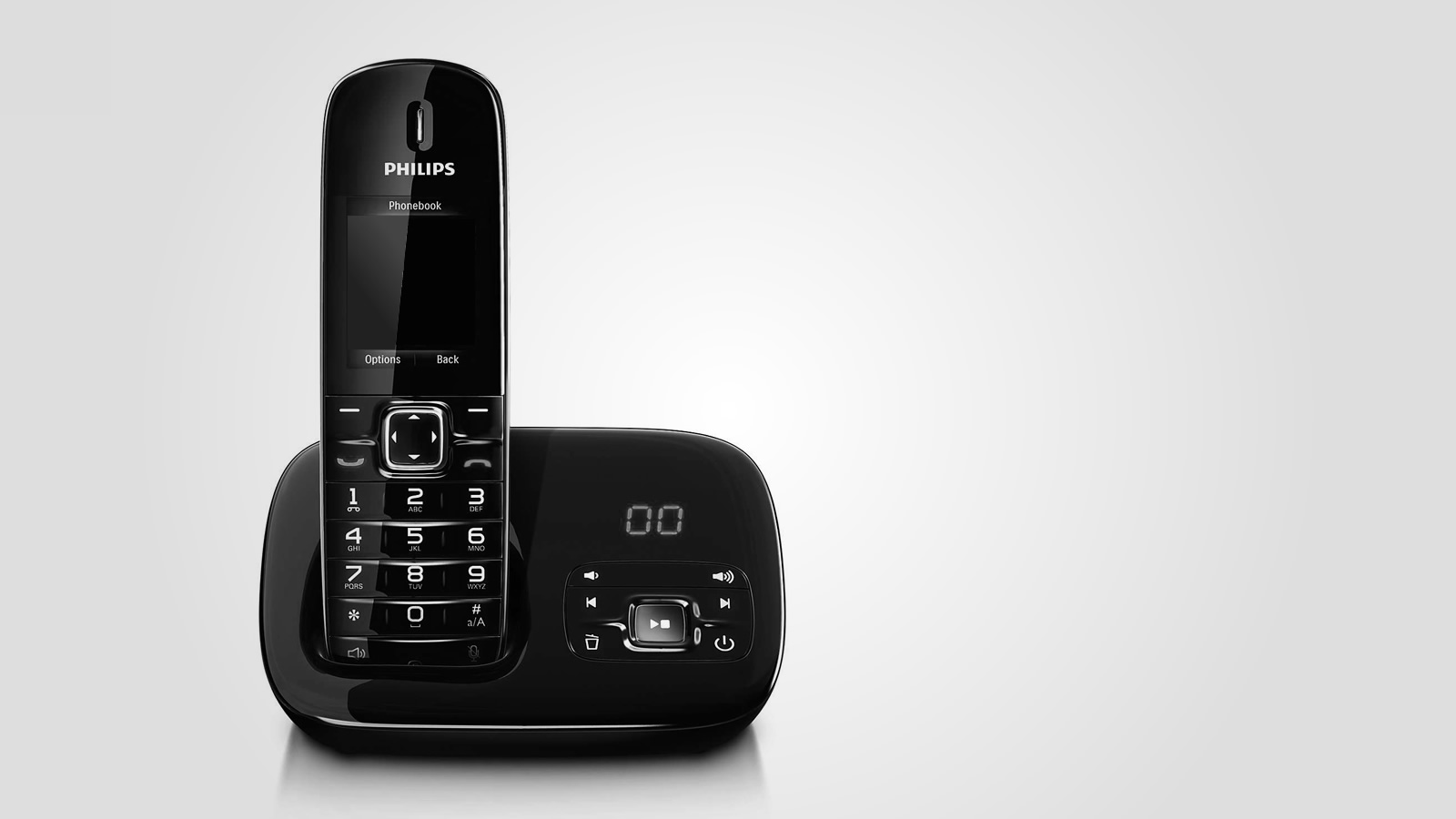 A cordless telephone