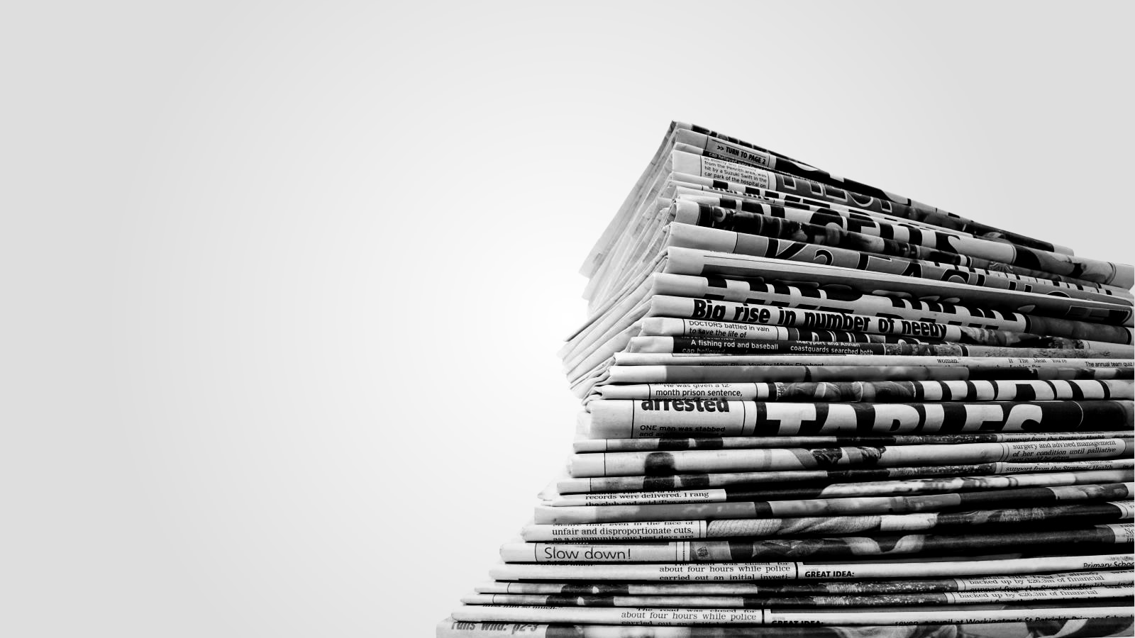 A stack of newspapers