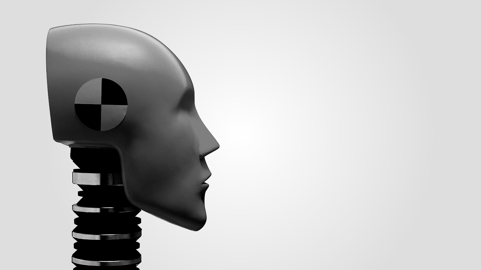 The head of a crash test dummy