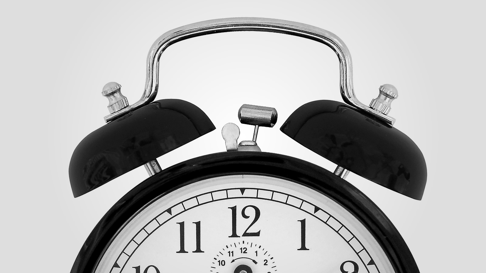 An analog alarm clock
